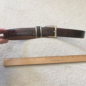 Vintage Brown Crocodile Skin Genuine Leather Belt